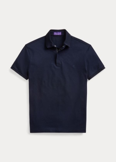 Men's Ralph Lauren Zip-Placket Stretch Piqué Polos | 564798OTG